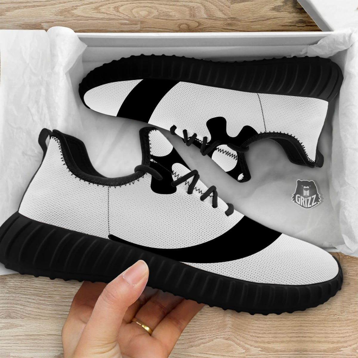 Adinkra Tribe Symbols White And Black Black Walking Shoes-grizzshop