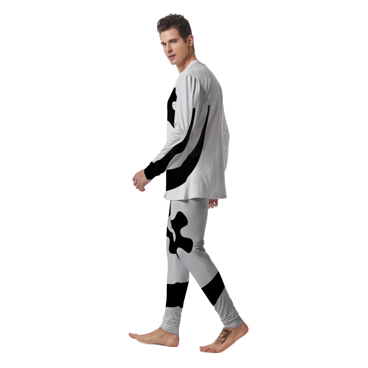 Adinkra Tribe Symbols White And Black Men's Pajamas-grizzshop