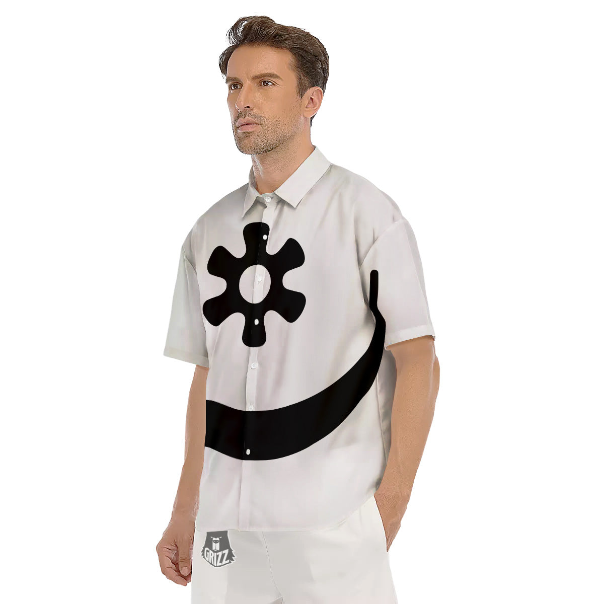 Adinkra Tribe Symbols White And Black Men's Short Sleeve Shirts-grizzshop