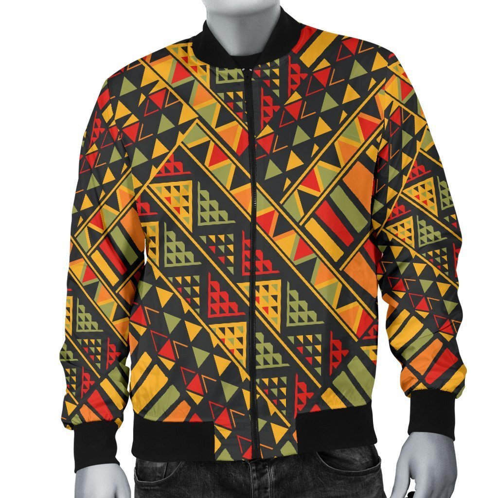 Africa Afro Dashiki Adinkra Kente Bomber Jacket Men-grizzshop