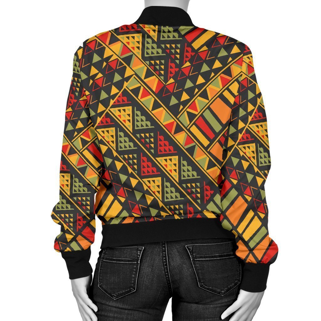 Africa Afro Dashiki Adinkra Kente Bomber Jacket Women-grizzshop