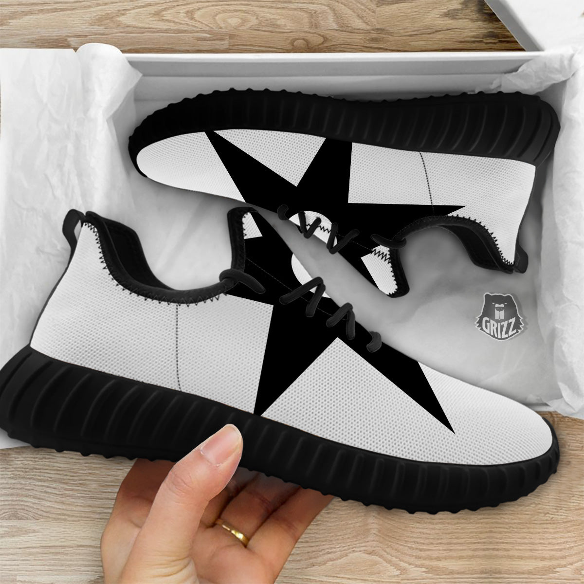 African Adinkra Symbols White And Black Black Walking Shoes-grizzshop