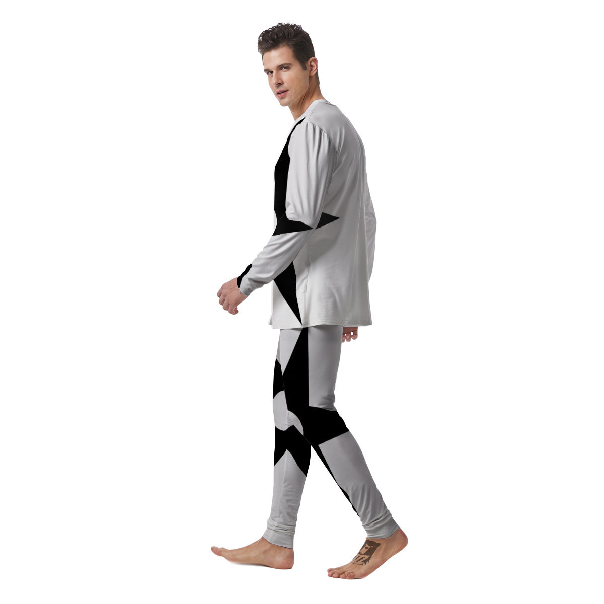 African Adinkra Symbols White And Black Men's Pajamas-grizzshop