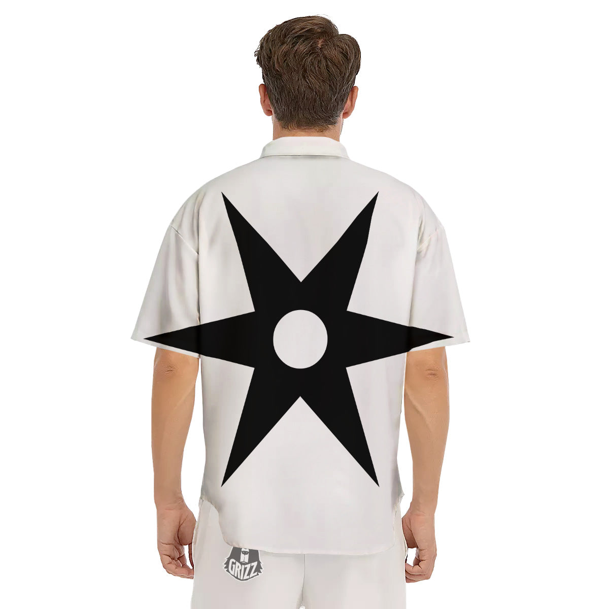 African Adinkra Symbols White And Black Men's Short Sleeve Shirts-grizzshop