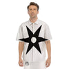 African Adinkra Symbols White And Black Men's Short Sleeve Shirts-grizzshop