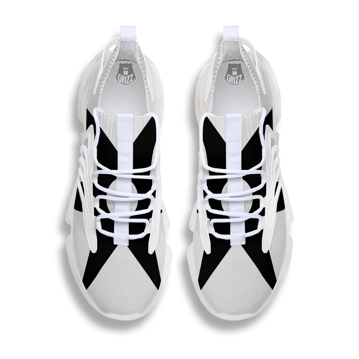 African Adinkra Symbols White And Black White Gym Shoes-grizzshop