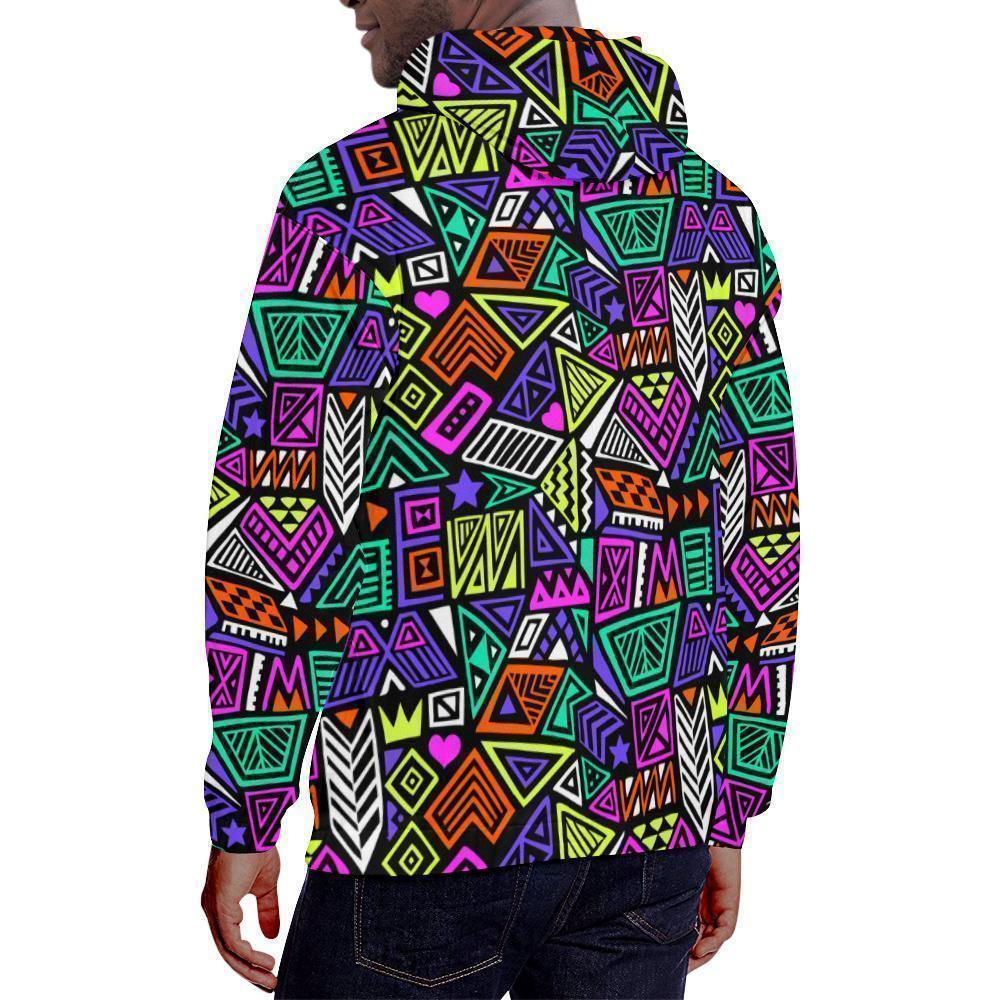African Afro Dashiki Adinkra Kente Pattern Men Pullover Hoodie-grizzshop