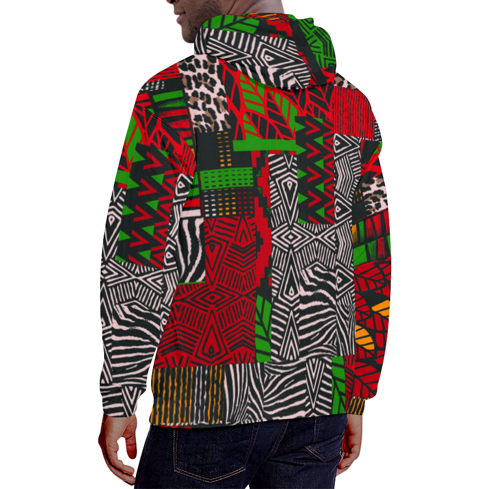 African Afro Dashiki Adinkra Kente Pattern Men Pullover Hoodie-grizzshop