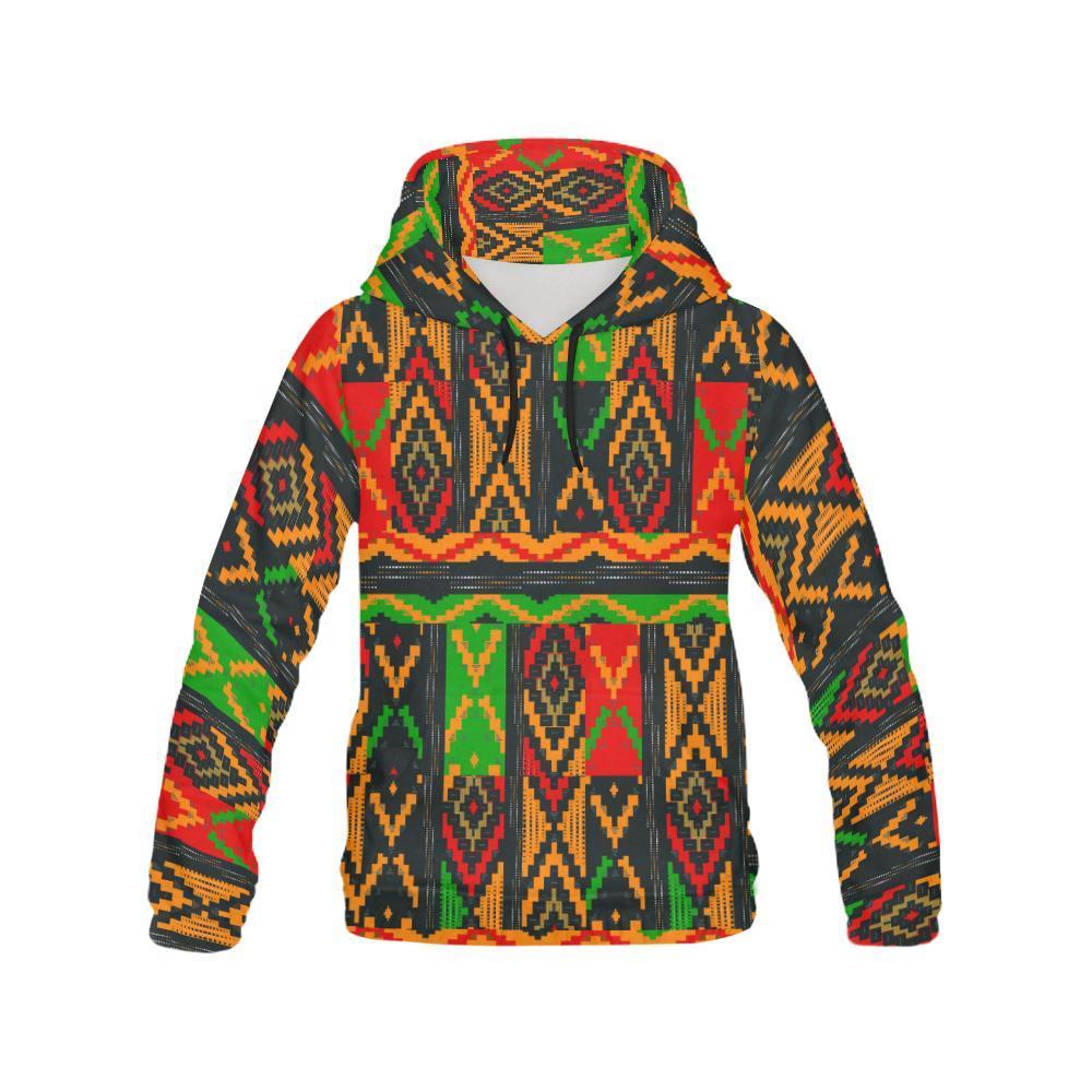 African Afro Dashiki Adinkra Kente Pattern Men Pullover Hoodie-grizzshop