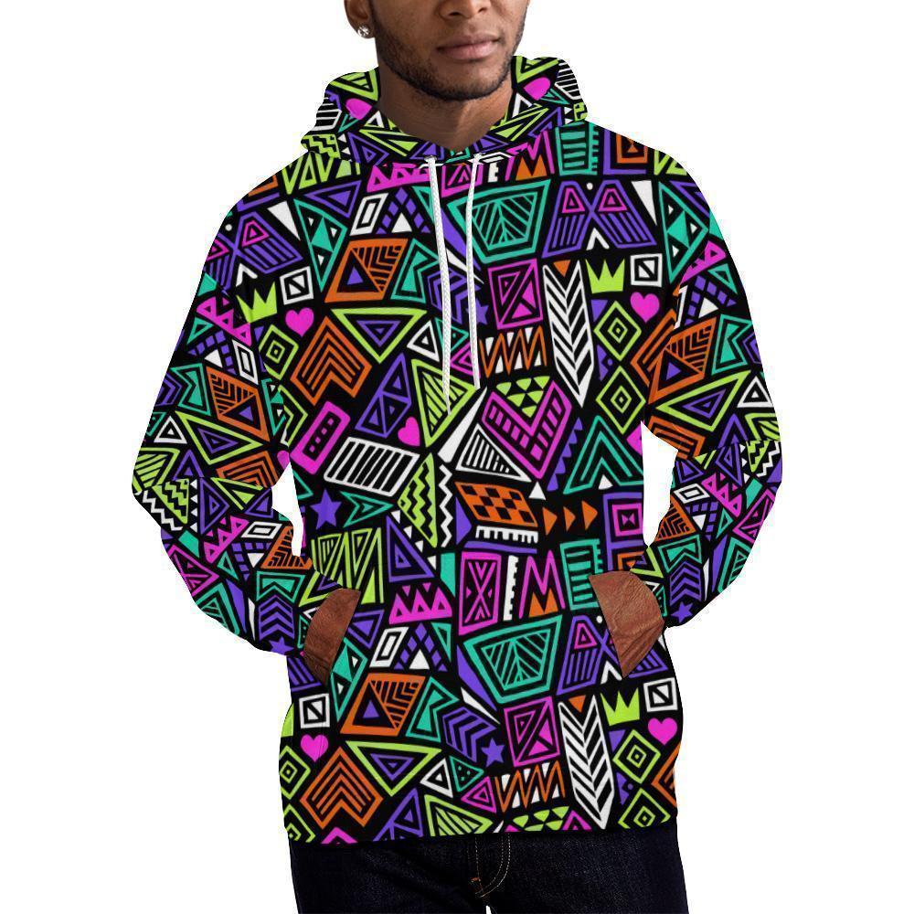 African Afro Dashiki Adinkra Kente Pattern Men Pullover Hoodie-grizzshop