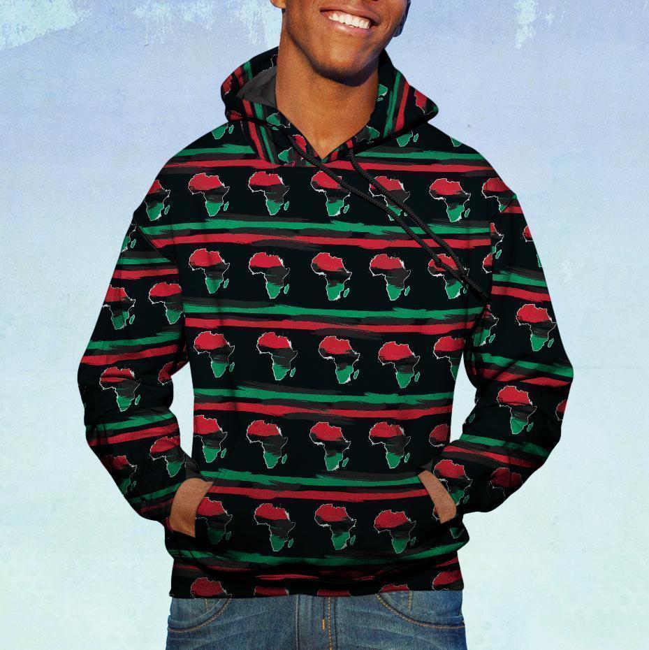 African Afro Dashiki Adinkra Kente Pattern Men Pullover Hoodie-grizzshop