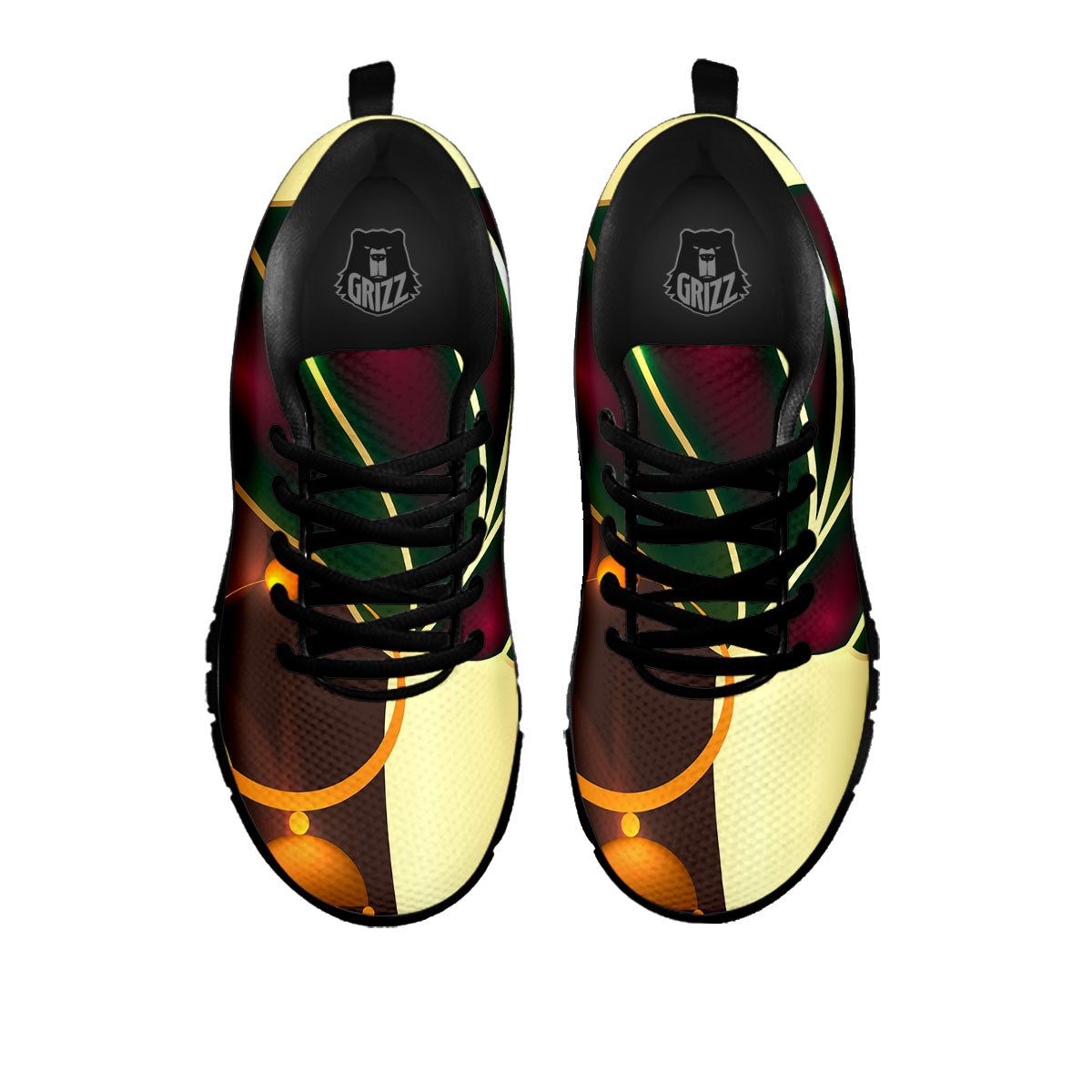 African Afro Gold And Black Print Black Sneaker-grizzshop