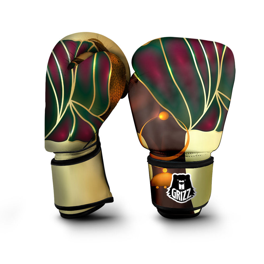 African Afro Gold And Black Print Boxing Gloves-grizzshop