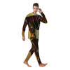 African Afro Gold And Black Print Men's Pajamas-grizzshop