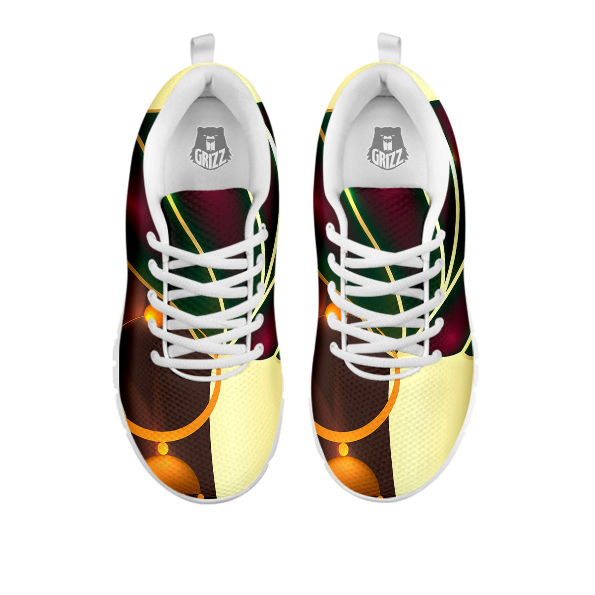 African Afro Gold And Black Print White Sneaker-grizzshop