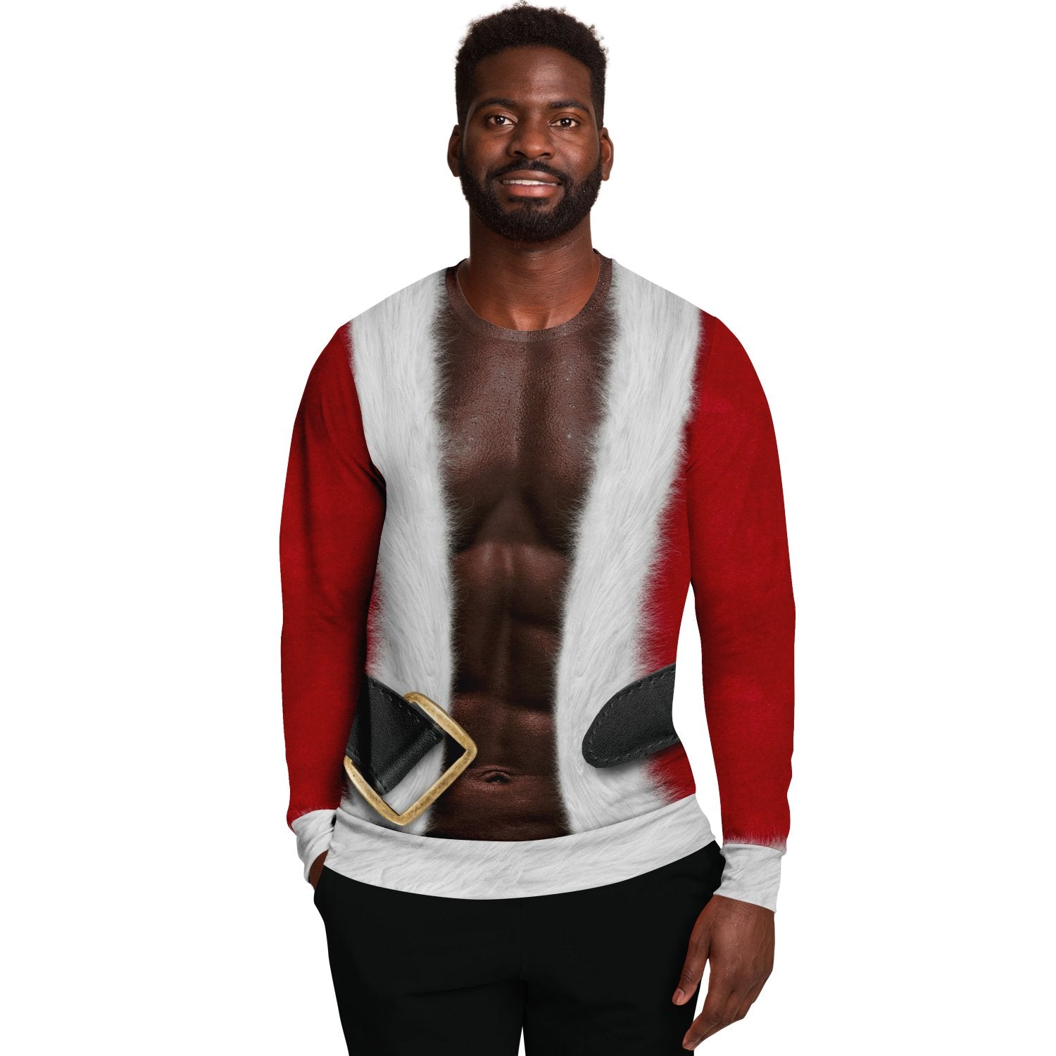 African Black Santa With Muscle Ugly Christmas Sweater-grizzshop