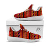 African Dashiki Black And Orange Print White Athletic Shoes-grizzshop