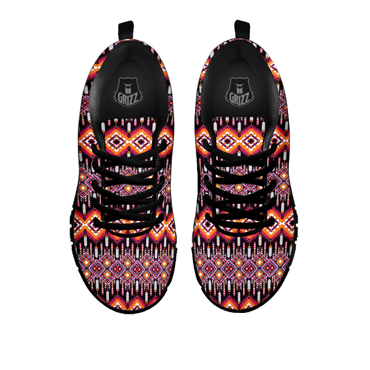 African Dashiki Black And Purple Print Black Sneaker-grizzshop