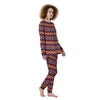 African Dashiki Black And Purple Print Women's Pajamas-grizzshop