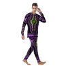 African Dashiki Purple And Black Print Men's Pajamas-grizzshop