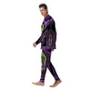 African Dashiki Purple And Black Print Men's Pajamas-grizzshop