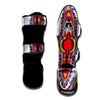 African Dashiki White And Red Print Muay Thai Shin Guards-grizzshop