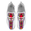 African Dashiki White And Red Print White Athletic Shoes-grizzshop