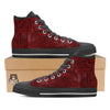 African Ethnic Black And Red Print Black High Top Shoes-grizzshop