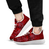 African Ethnic Black And Red Print White Athletic Shoes-grizzshop