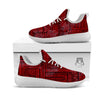 African Ethnic Black And Red Print White Athletic Shoes-grizzshop