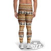 African Ethnic Brown Print Pattern Men's Leggings-grizzshop