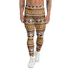 African Ethnic Brown Print Pattern Men's Leggings-grizzshop