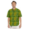 African Ethnic Green Print Men's Short Sleeve Shirts-grizzshop