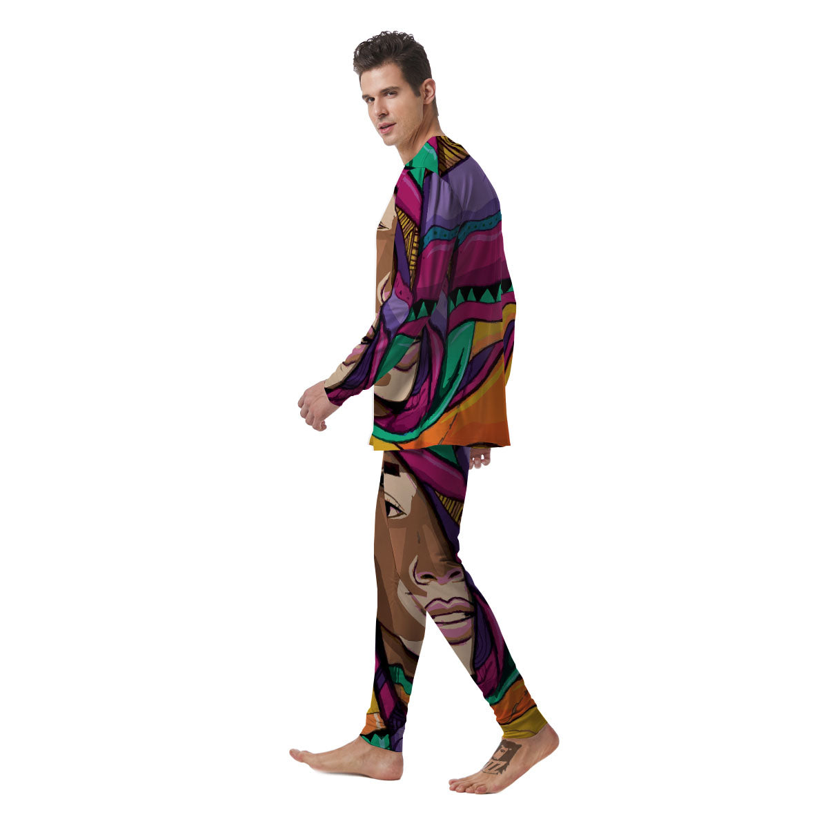 African Girl Art Print Men's Pajamas-grizzshop