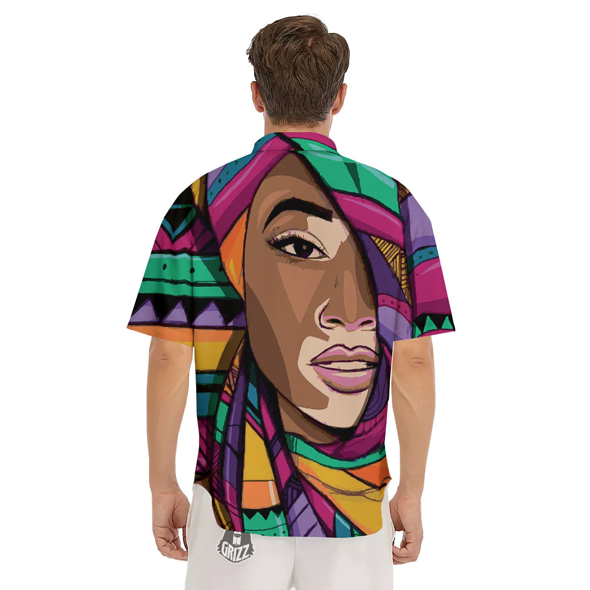 African Girl Art Print Men's Short Sleeve Shirts-grizzshop