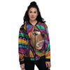 African Girl Art Print Women's Bomber Jacket-grizzshop