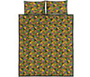 African Kente Pattern Print Bed Set Quilt-grizzshop