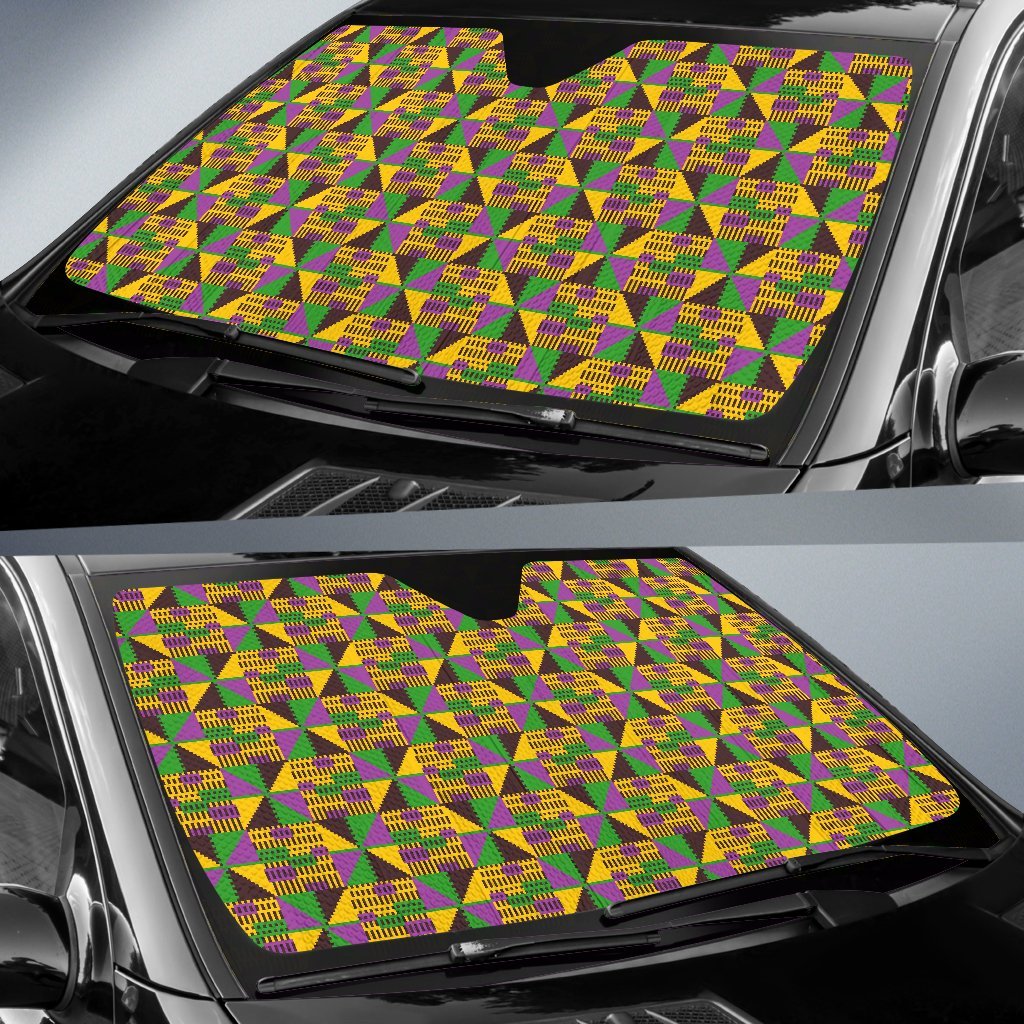 African Kente Pattern Print Car Sun Shade-grizzshop