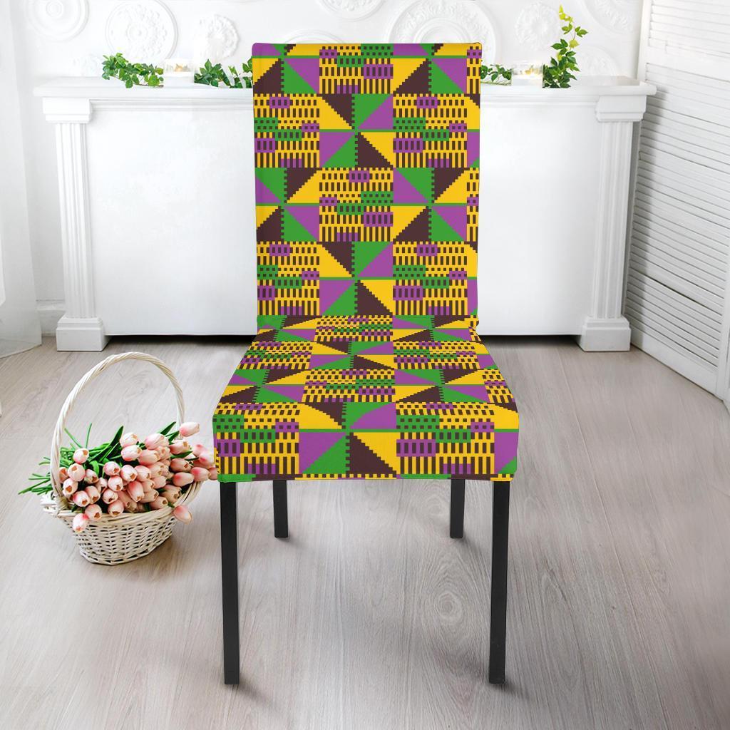 African Kente Pattern Print Chair Cover-grizzshop