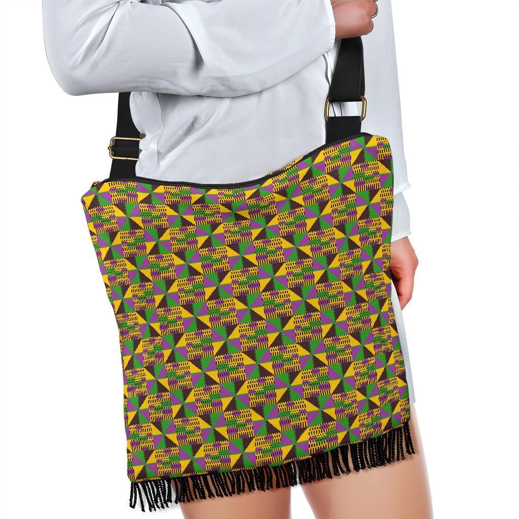 African Kente Pattern Print Crossbody bags-grizzshop