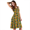 African Kente Pattern Print Dress-grizzshop