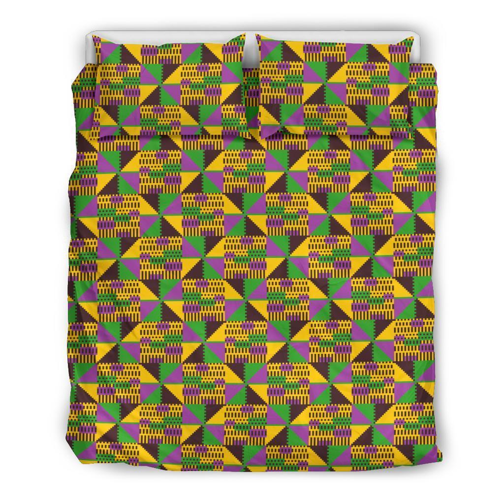 African Kente Pattern Print Duvet Cover Bedding Set-grizzshop