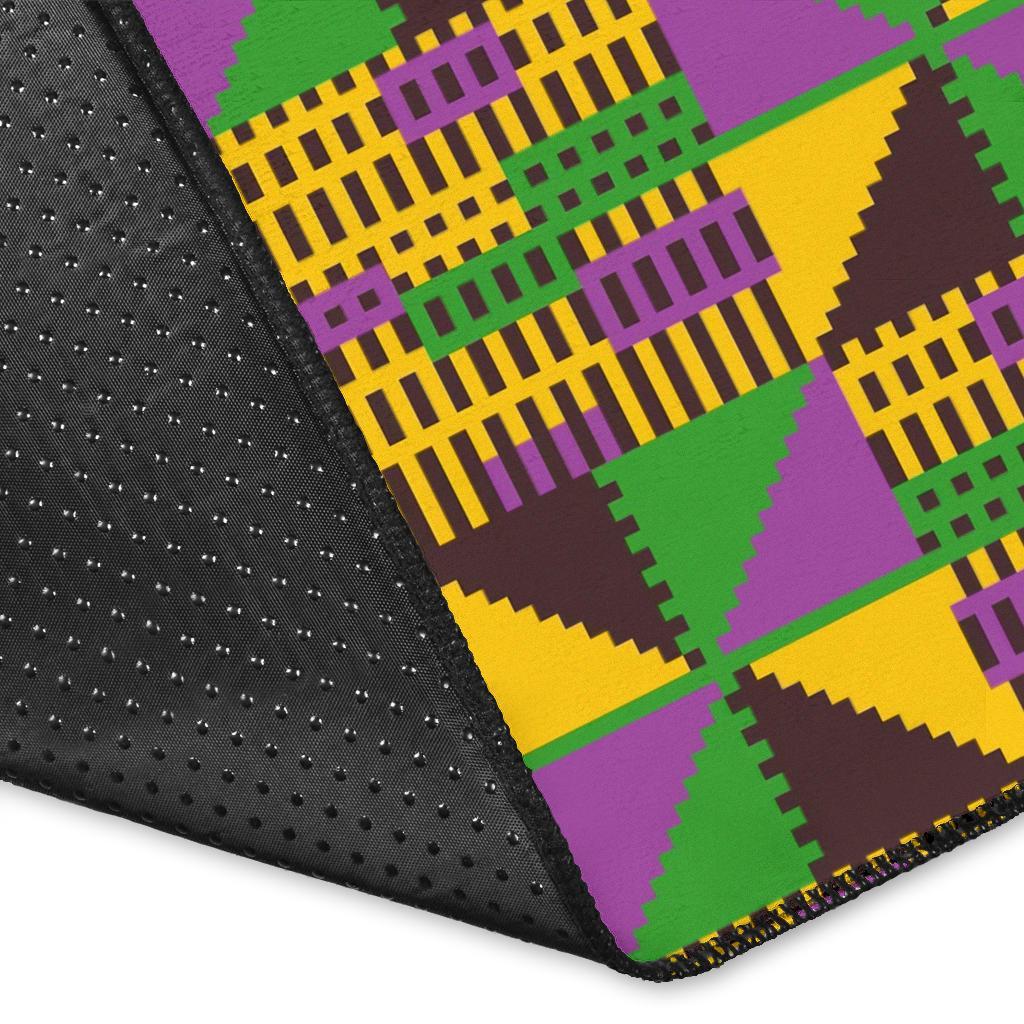 African Kente Pattern Print Floor Mat-grizzshop