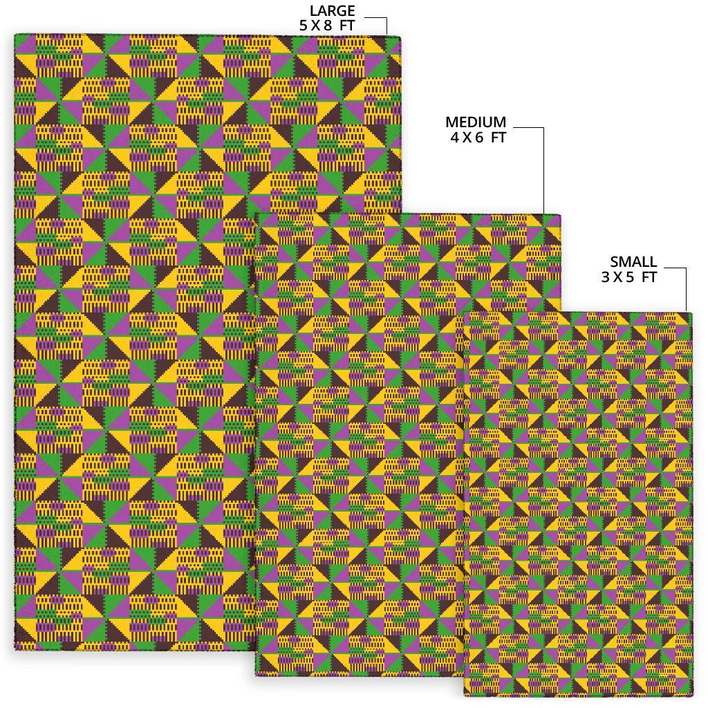 African Kente Pattern Print Floor Mat-grizzshop