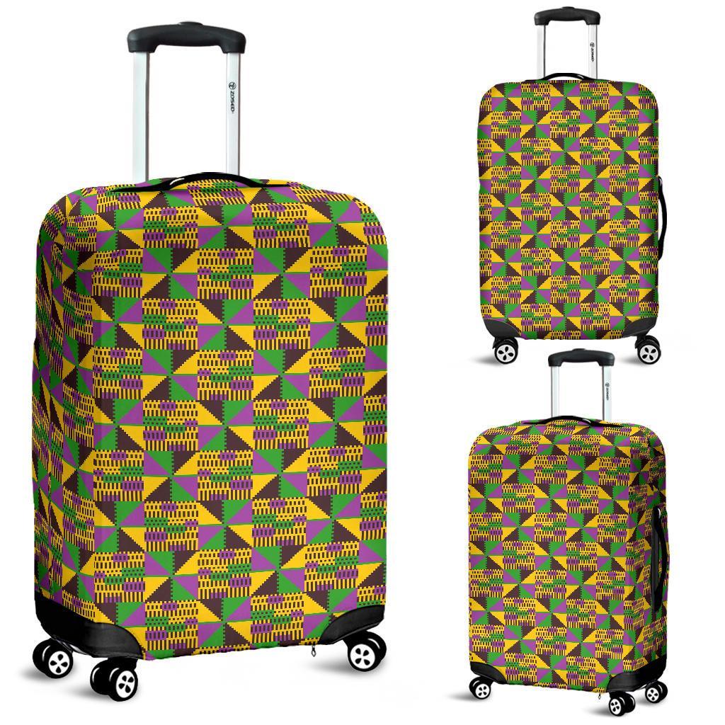 African Kente Pattern Print Luggage Cover Protector-grizzshop