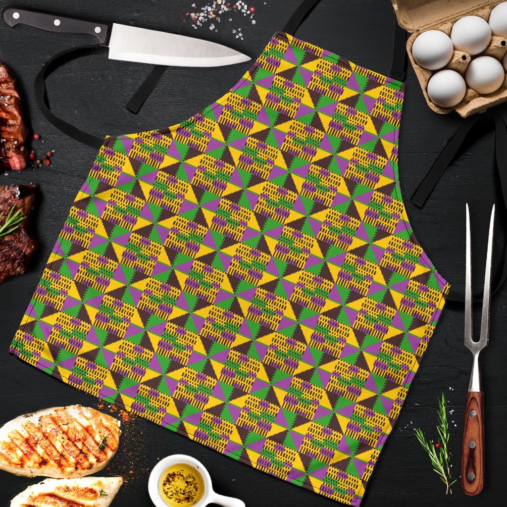 African Kente Pattern Print Men's Apron-grizzshop