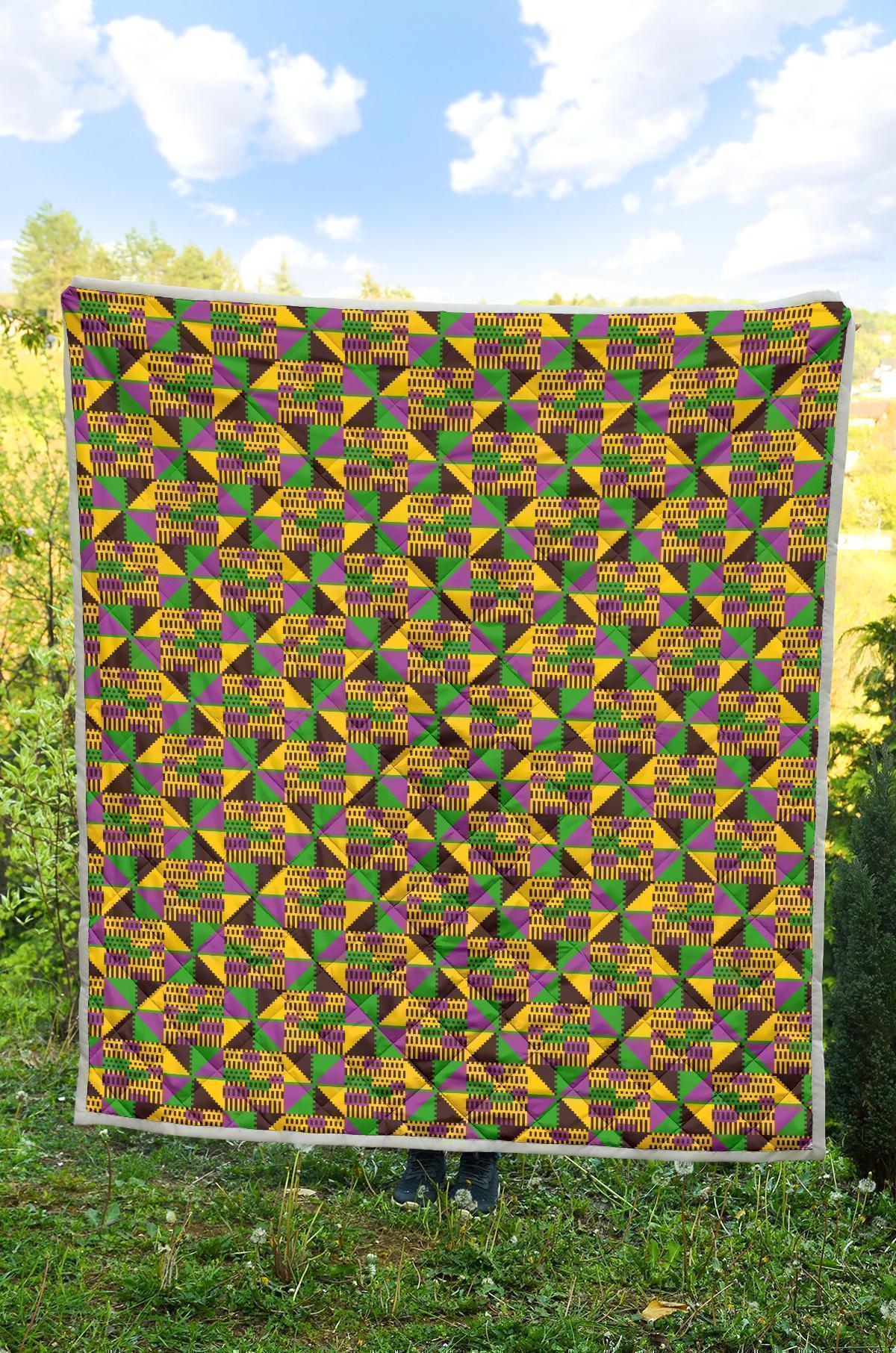 African Kente Pattern Print Quilt-grizzshop