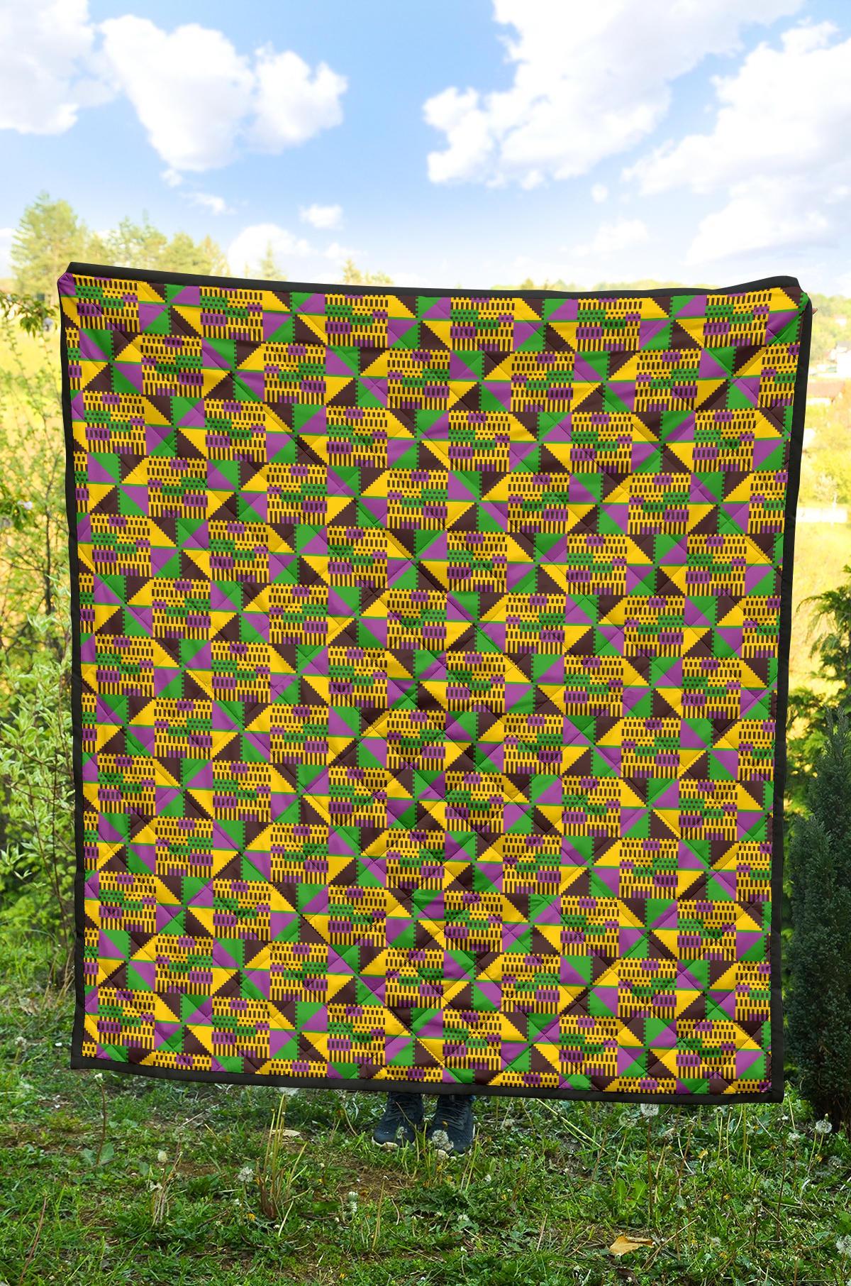 African Kente Pattern Print Quilt-grizzshop