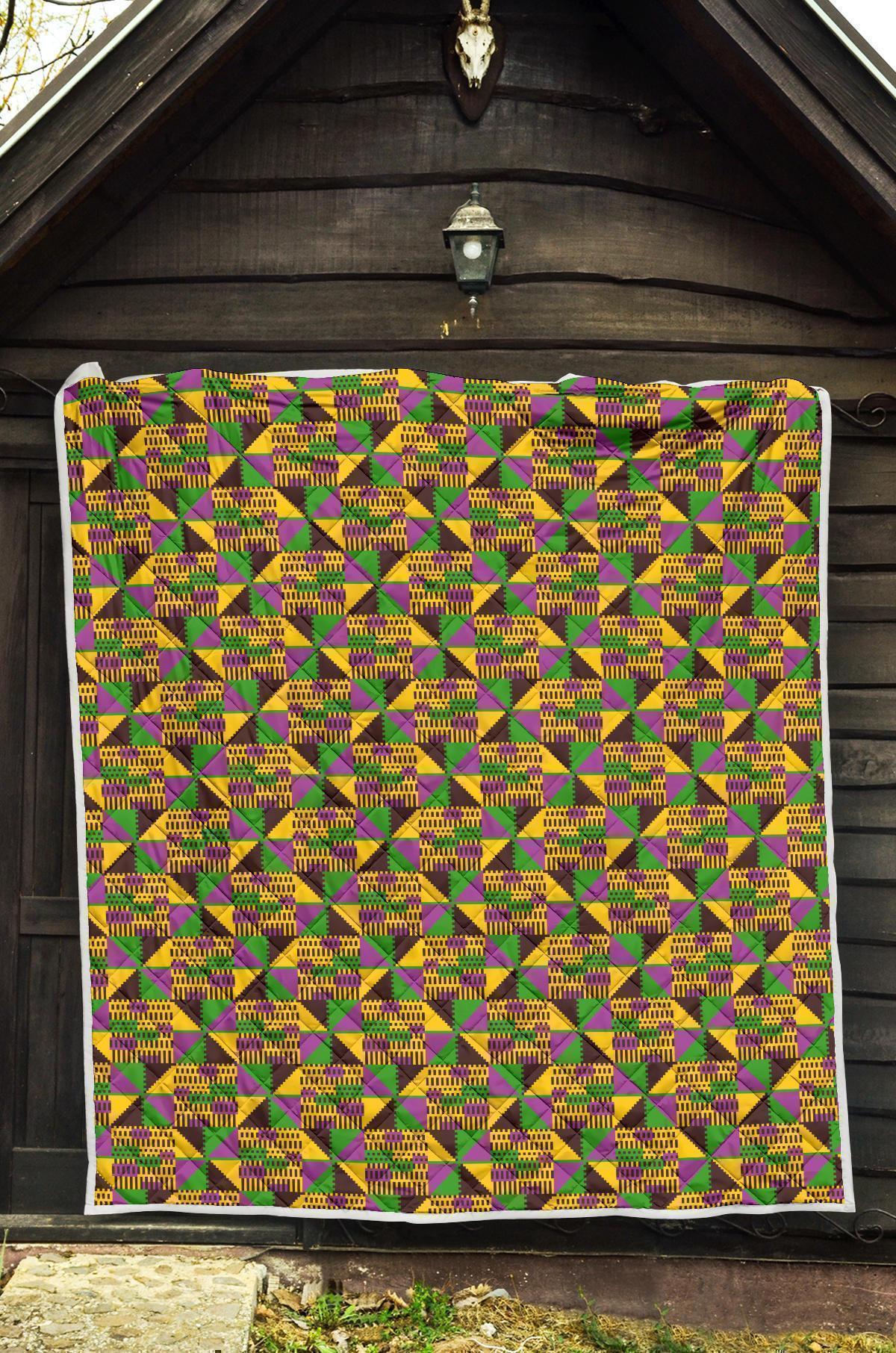 African Kente Pattern Print Quilt-grizzshop