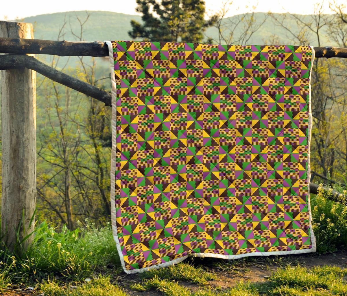 African Kente Pattern Print Quilt-grizzshop